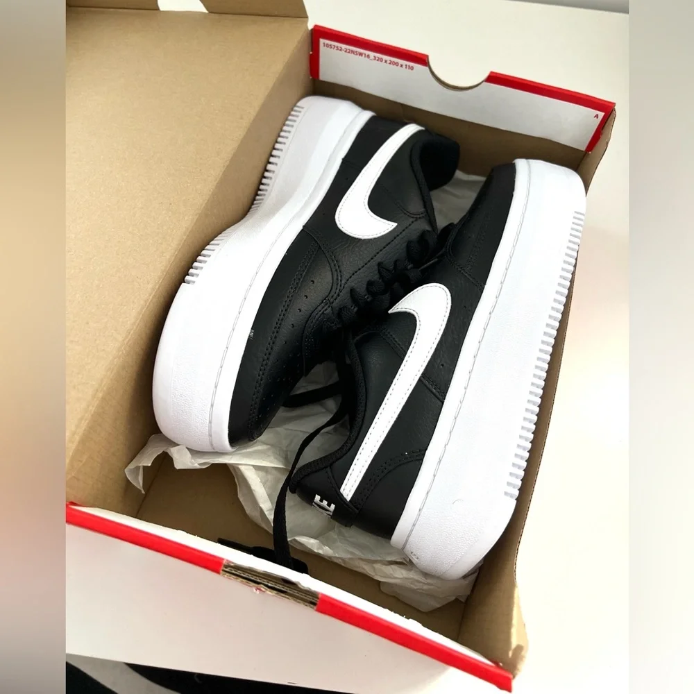 🌟NIKE Women’s Nike Court Vision Alta Black/White - Size 7.5 - Picture 4 of 12